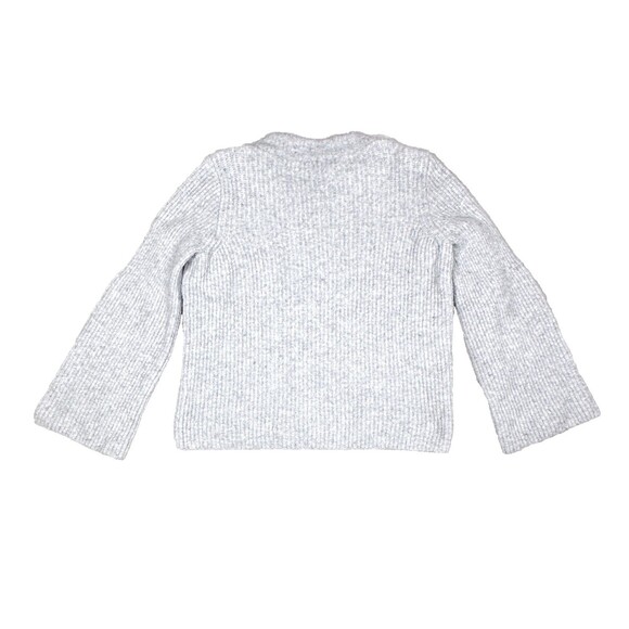 Madewell Sweater Womens XS Gray Bell Sleeve Pullover Merino Wool Blend Crew - Picture 3 of 10
